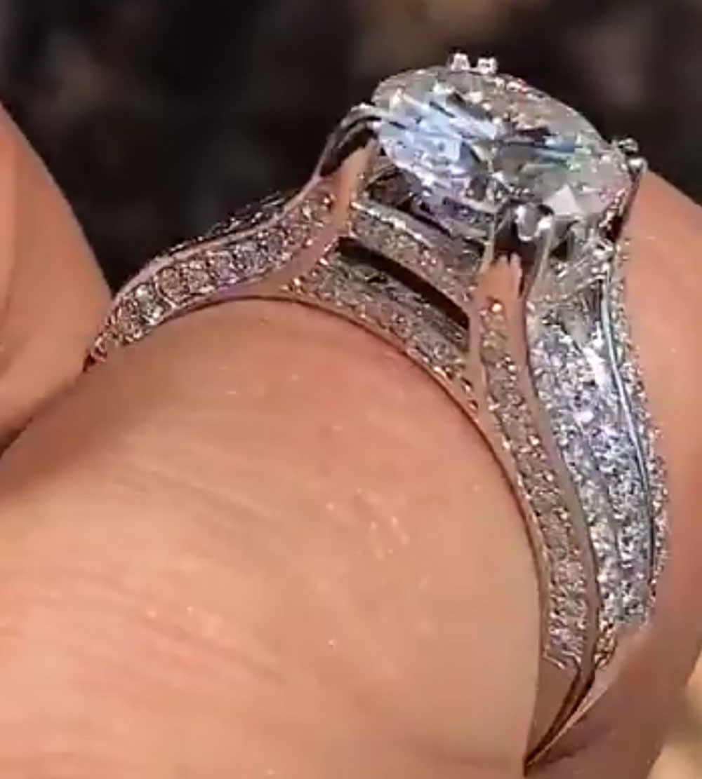 Moissanite Engagement Ring 1 Carat - Personalizado sólido 14k ouro branco feminino