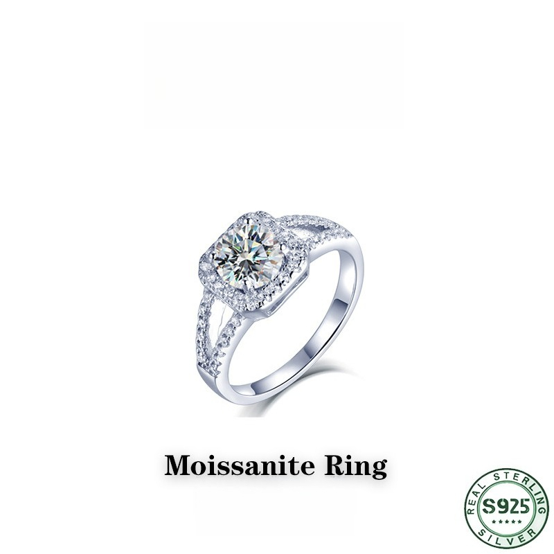 Moissanite Engagement Ring 1 Carat - Anel de diamante moissanite de 1