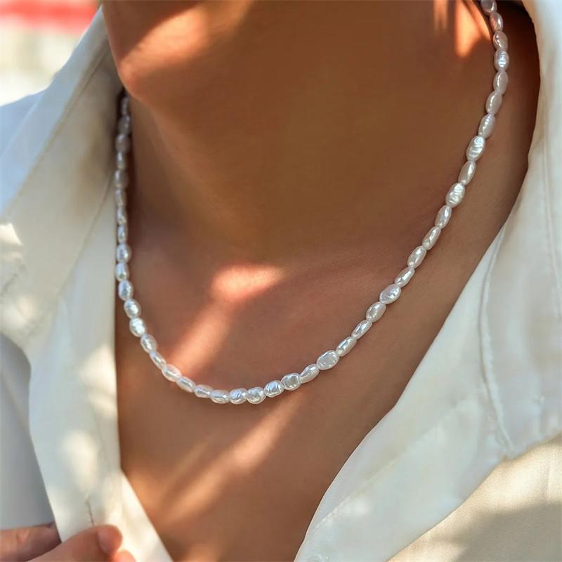 Pearl Choker Necklace Vintage - Nova moda simples imitação de pérola