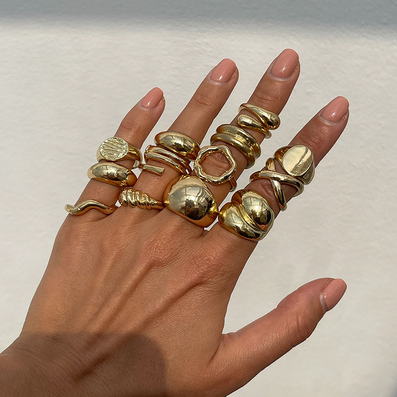 Vintage Punk Knuckle Rings Set - Moda vintage anéis de metal para