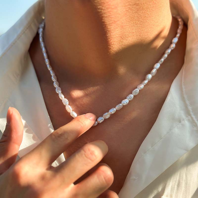 Pearl Choker Necklace Vintage - Gargantilha de pérolas imitadas vintage para