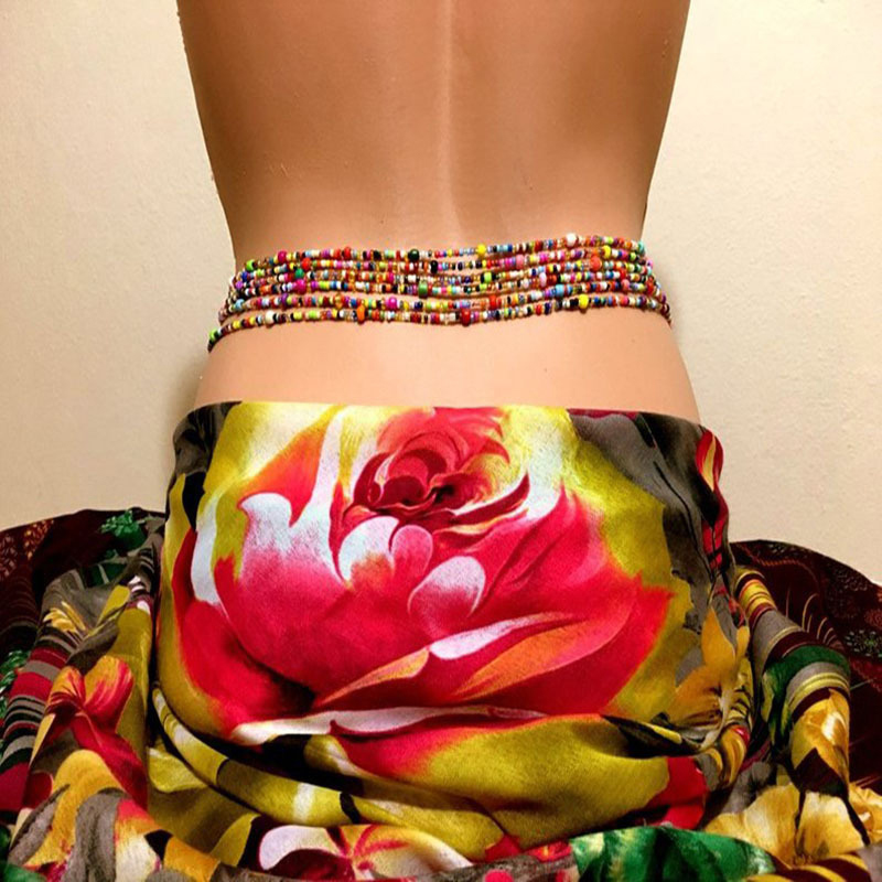 Body Jewelry - Corrente de barriga frisada para mulheres,