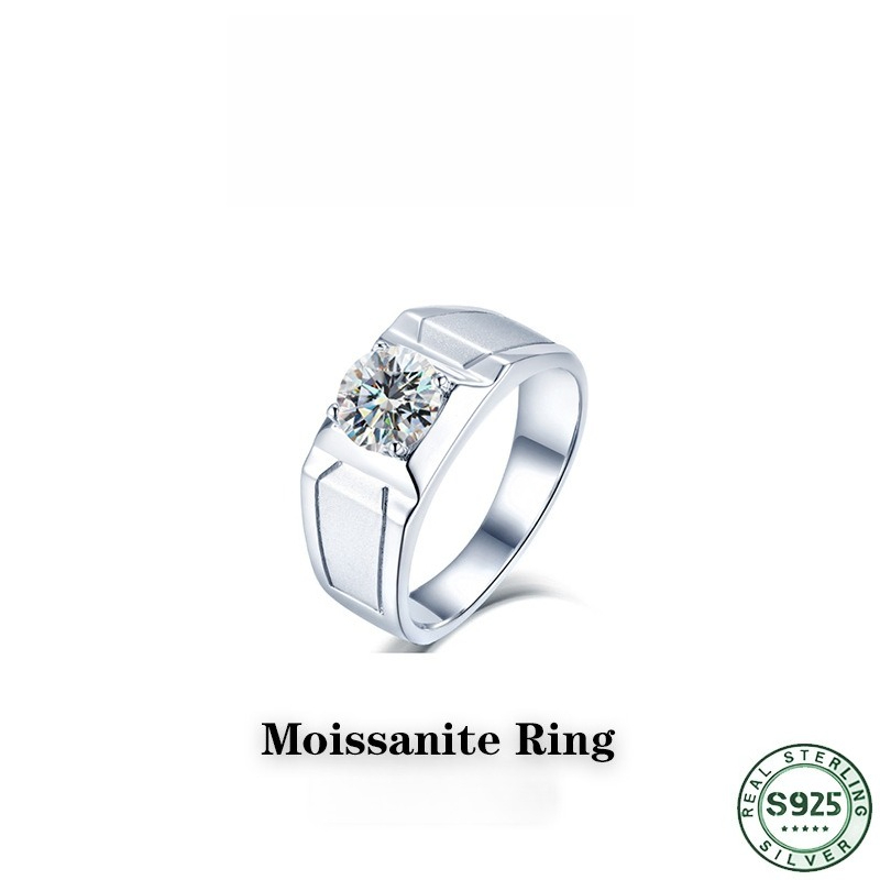 Anel de prata esterlina S925,  - Moissanite Engagement Ring 1 Carat avaliação e preço