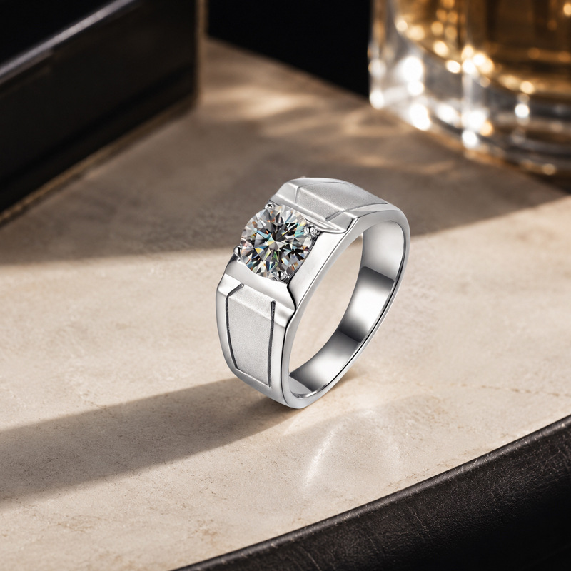 Anel de prata esterlina S925,  - Moissanite Engagement Ring 1 Carat avaliação e preço