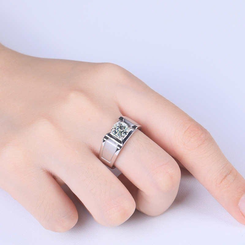 Anel de prata esterlina S925,  - Moissanite Engagement Ring 1 Carat avaliação e preço