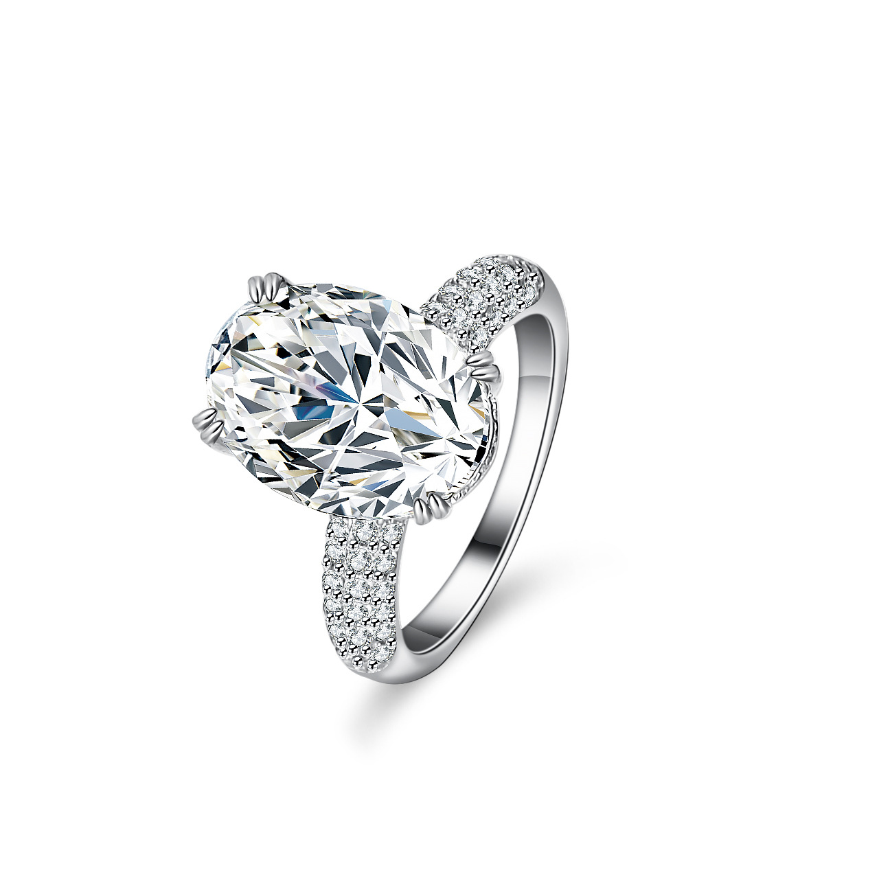 Anel de moissanite incrustado  - Moissanite Engagement Ring 1 Carat avaliação e preço