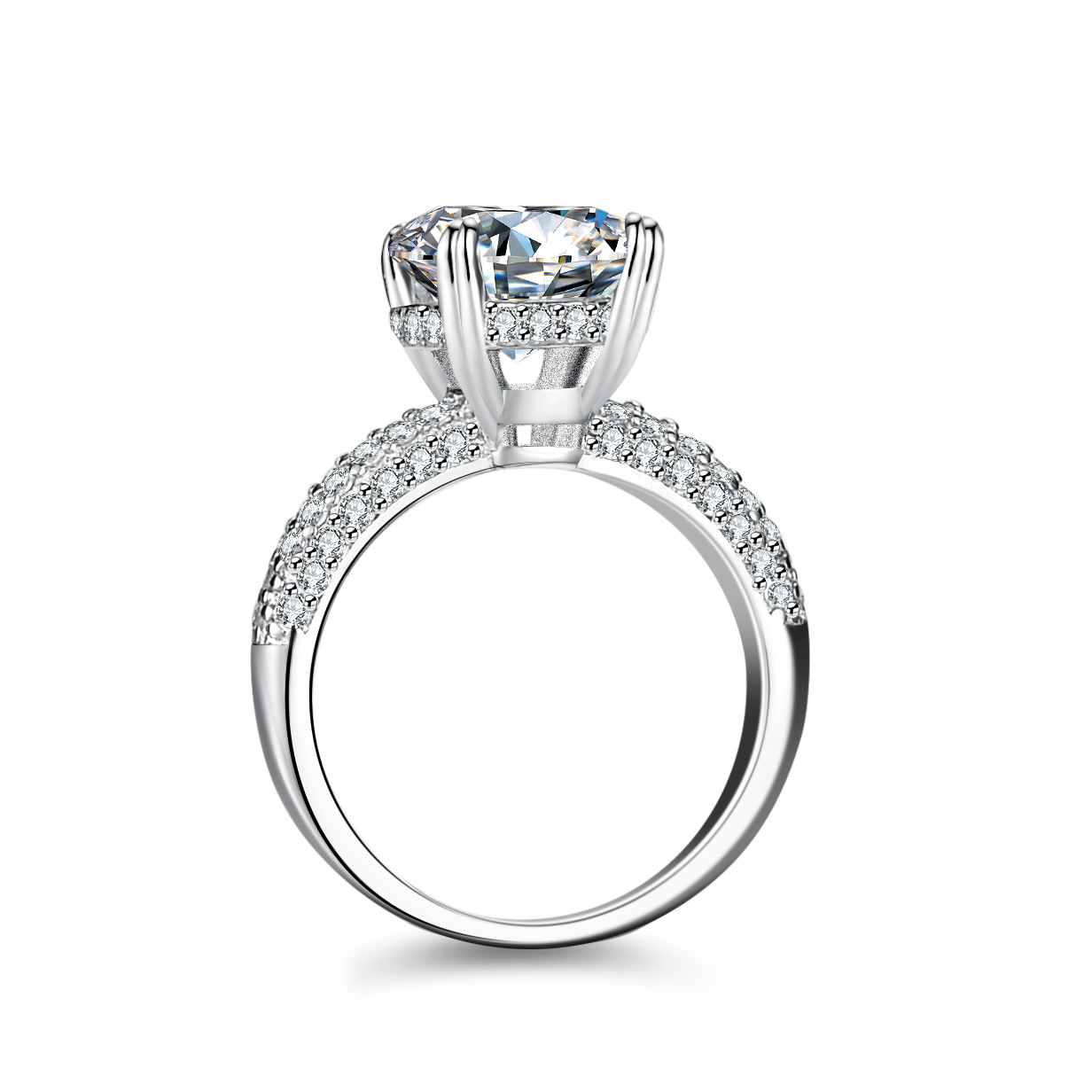 Anel de moissanite incrustado  - Moissanite Engagement Ring 1 Carat avaliação e preço