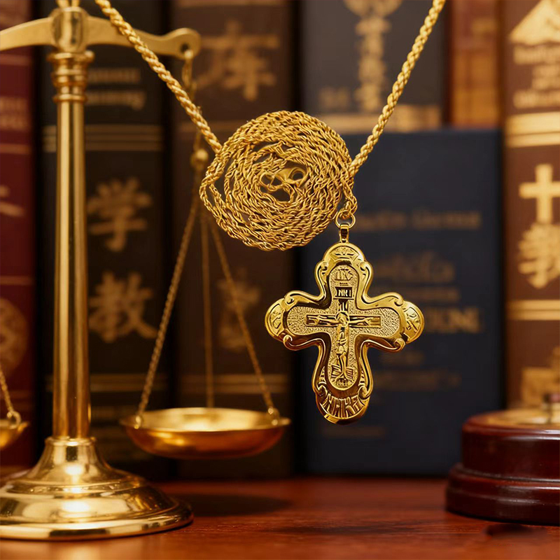 Novo Colar Cruz Pectoral Ortod - Cross Pendant Necklace Gold avaliação e preço