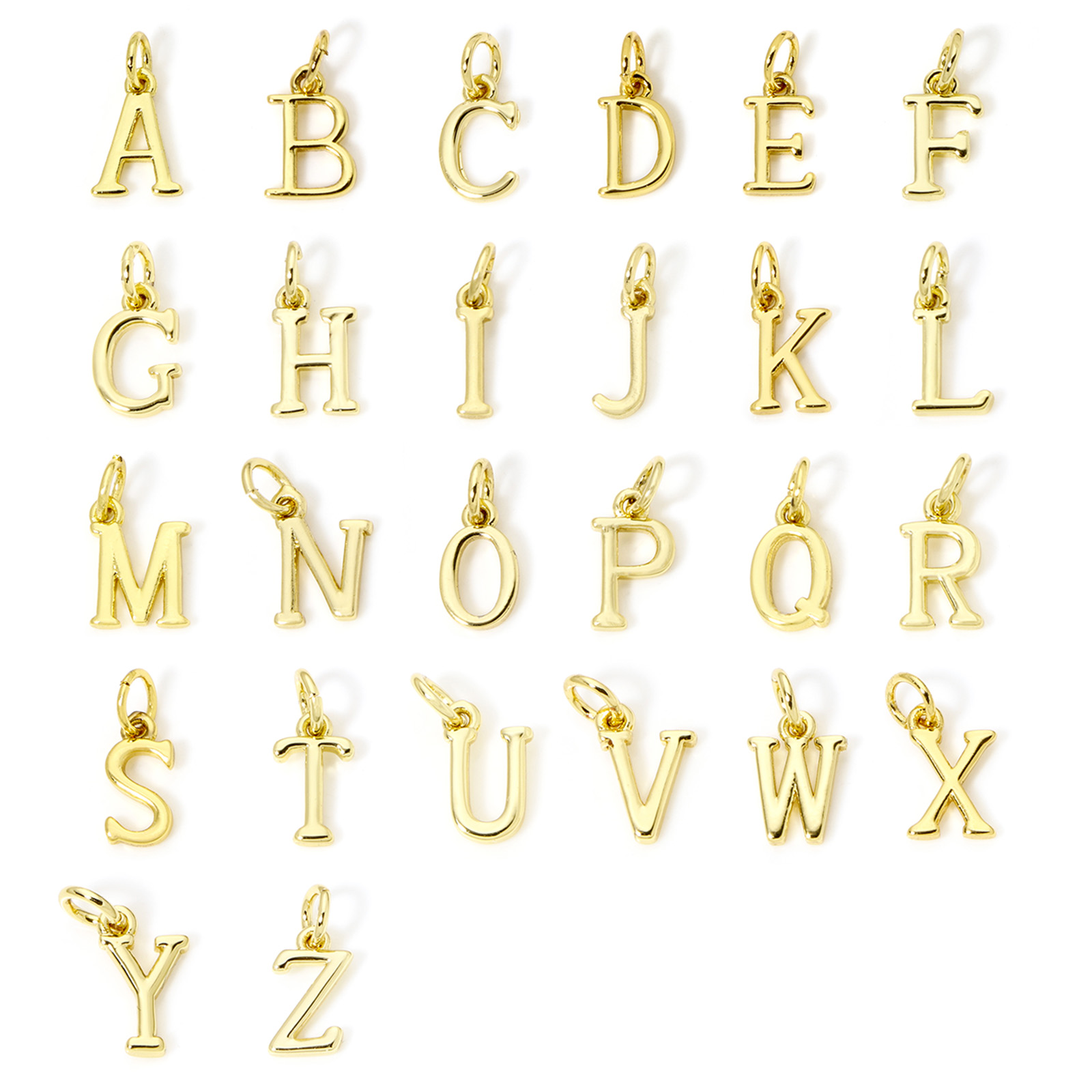 5 peças amuletos de latão 18k  - Initial Letter Necklace 18K Gold avaliação e preço