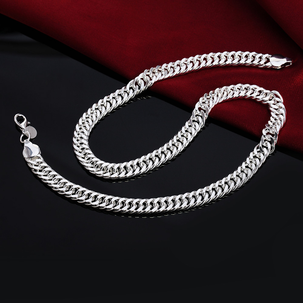 Novo Colar Cubano em Prata Est - Cuban Link Chain 12Mm avaliação e preço