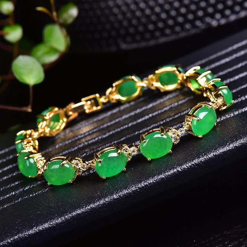 Natural verde jade ágata amor  - Bracelets avaliação e preço