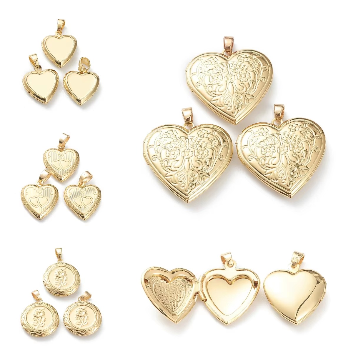 10 Peças Pingentes de Coração  - Heart Locket Necklace Photo avaliação e preço
