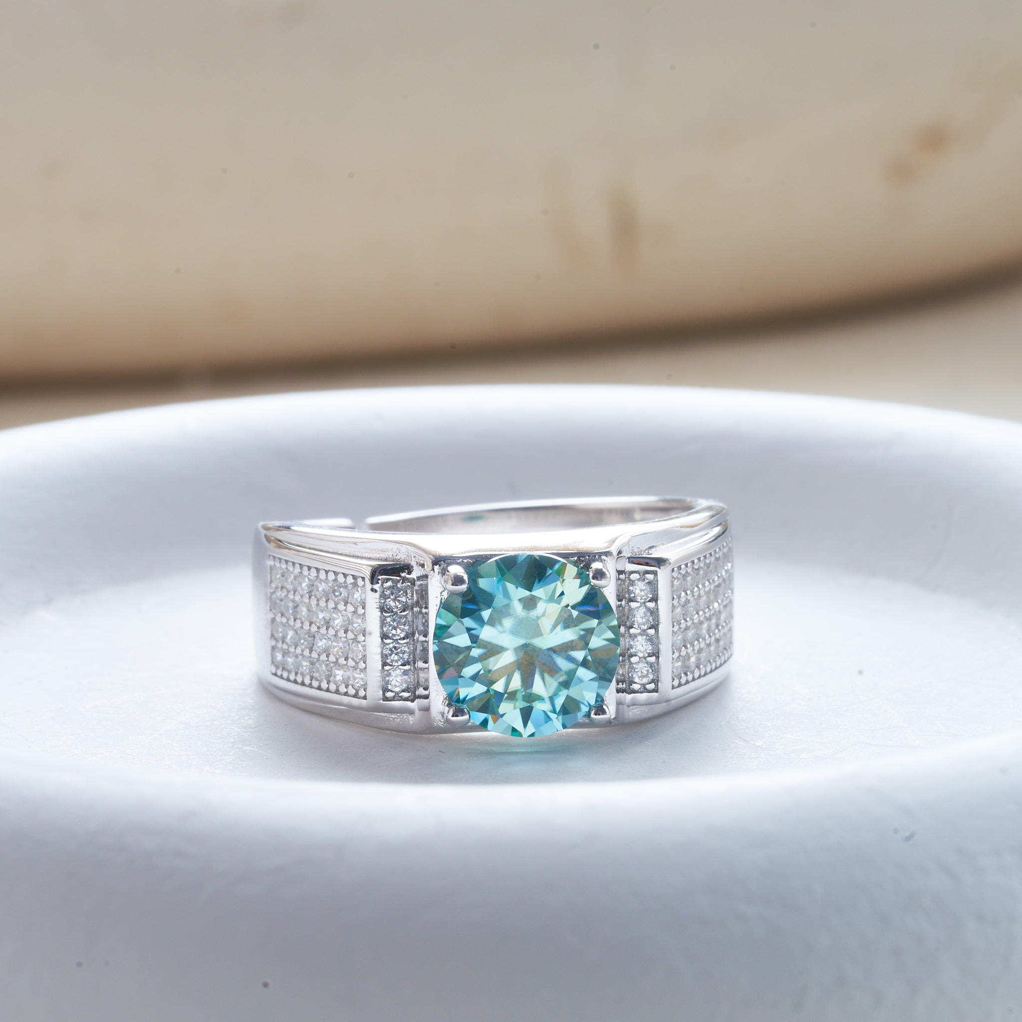925 Sterling Silver Moissanite - Moissanite Engagement Ring 1 Carat avaliação e preço