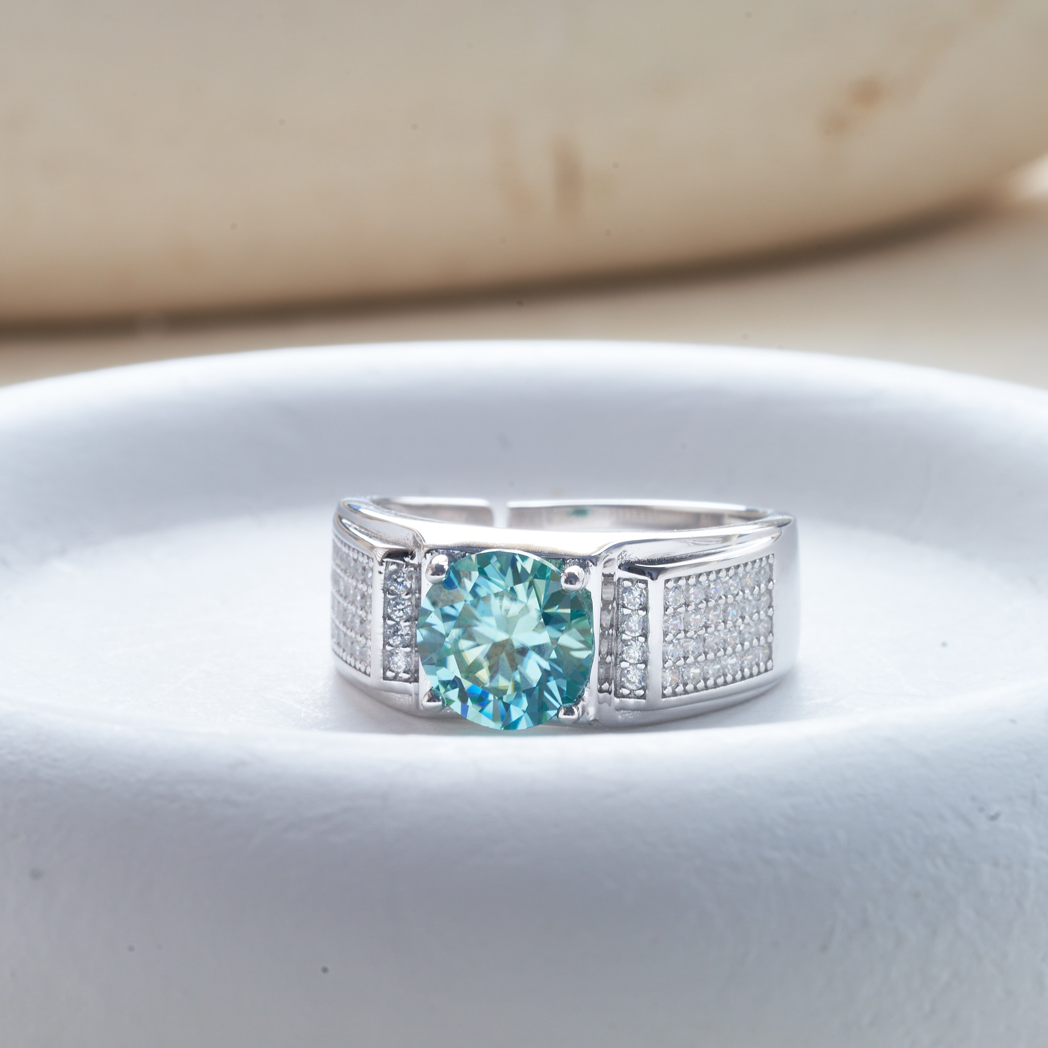 925 Sterling Silver Moissanite - Moissanite Engagement Ring 1 Carat avaliação e preço