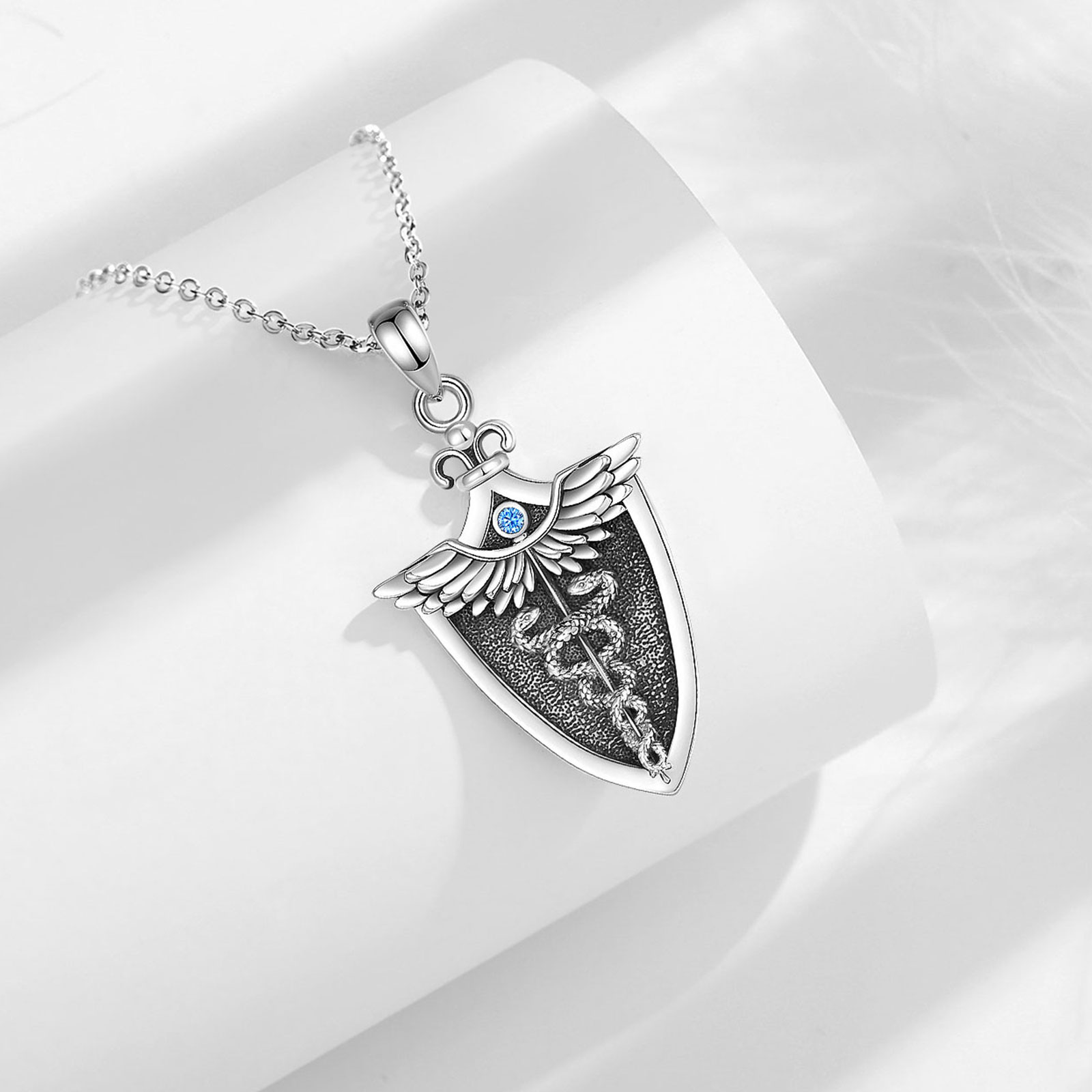 Eudora Double Snake Wing Colar - 925 Sterling Silver Chain Necklace Men avaliação e preço