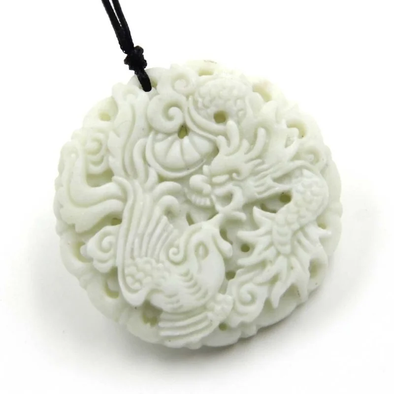 Dragão Jade branco natural e p - Necklaces avaliação e preço