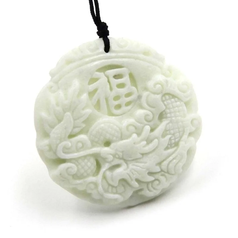 Dragão Jade branco natural e p - Necklaces avaliação e preço
