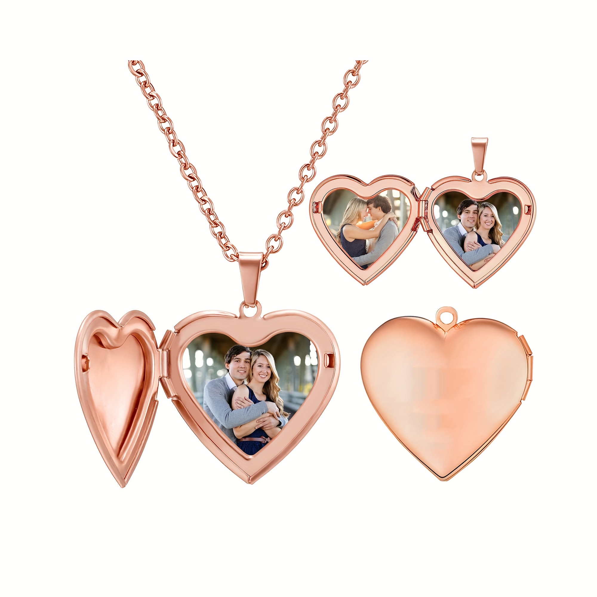 Personalizado 1/2 imagem coraç - Heart Locket Necklace Photo avaliação e preço