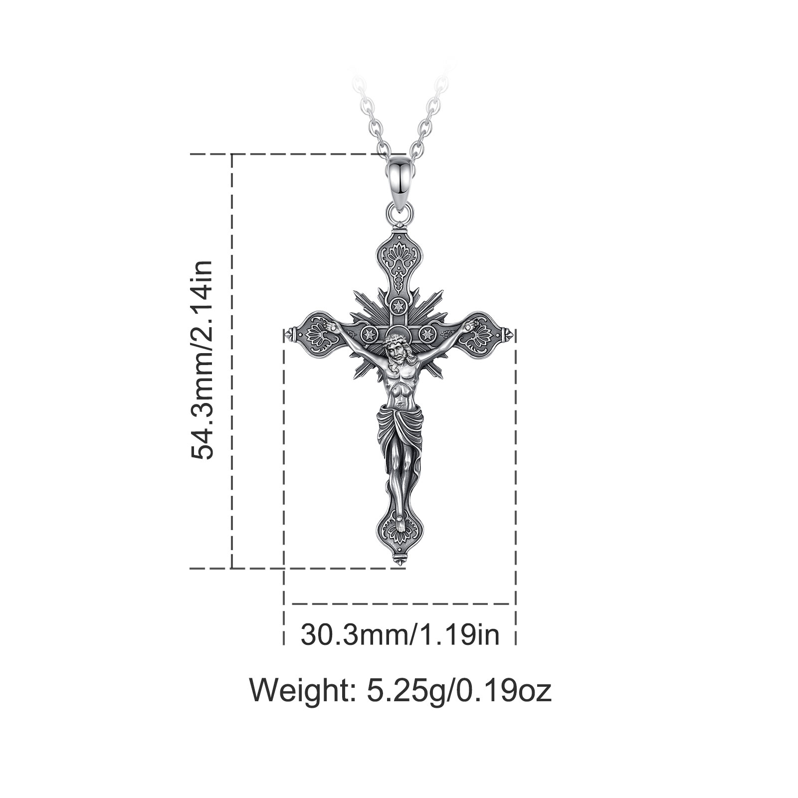 Eudora novo crucifixo cruz col - 925 Sterling Silver Chain Necklace Men avaliação e preço