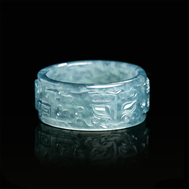 Anel taotie de jadeíte de mian - Rings avaliação e preço