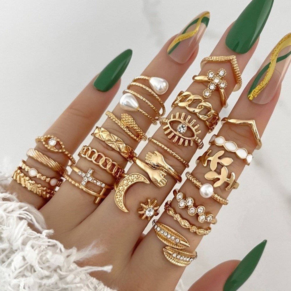 Conjunto de 23 Anéis Vintage P - Vintage Punk Knuckle Rings Set avaliação e preço