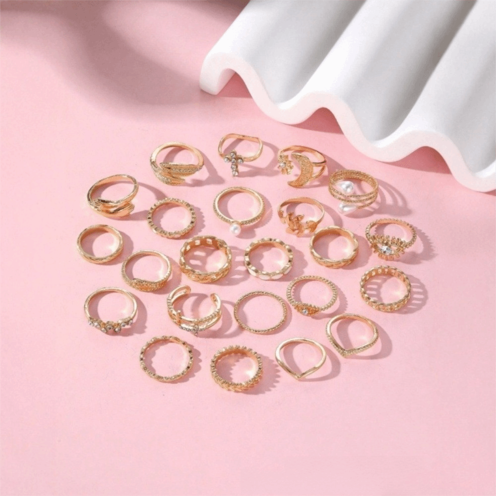 Conjunto de 23 Anéis Vintage P - Vintage Punk Knuckle Rings Set avaliação e preço