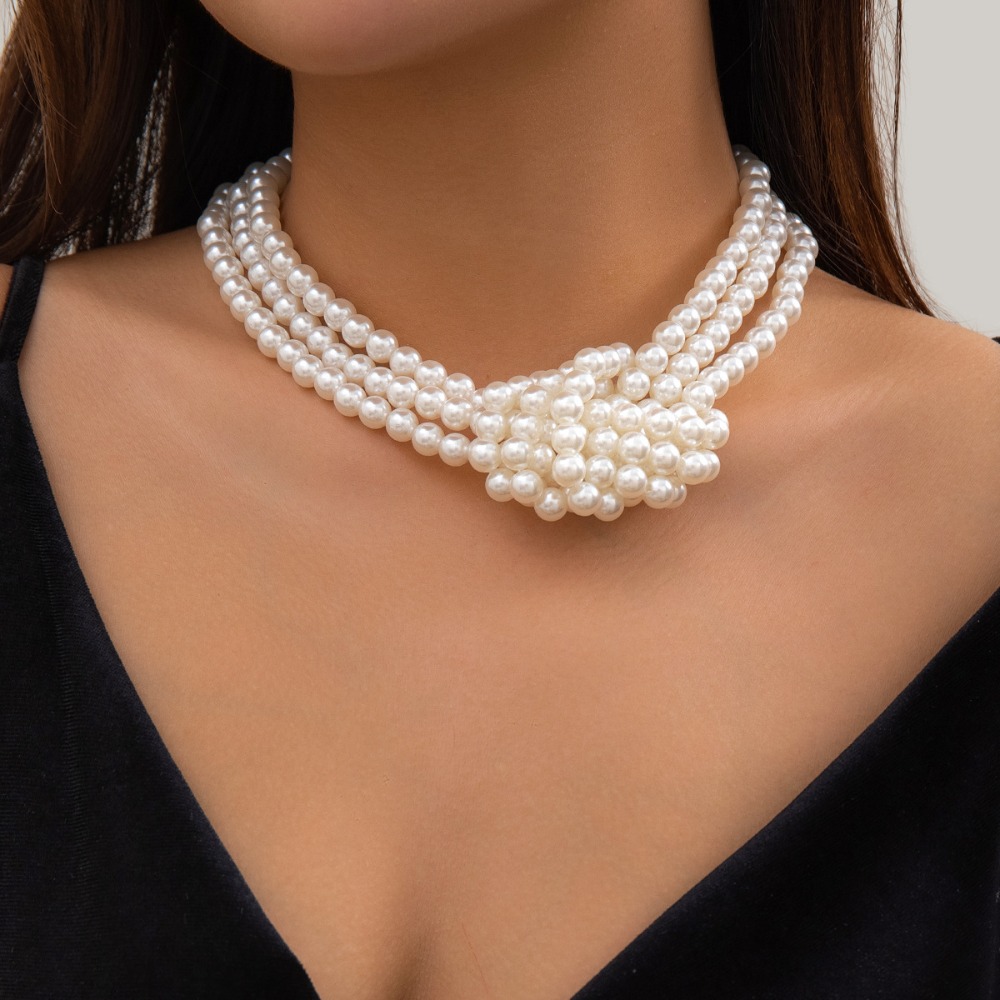 Colar de Pérolas Imitadas Mult - Pearl Choker Necklace Vintage avaliação e preço