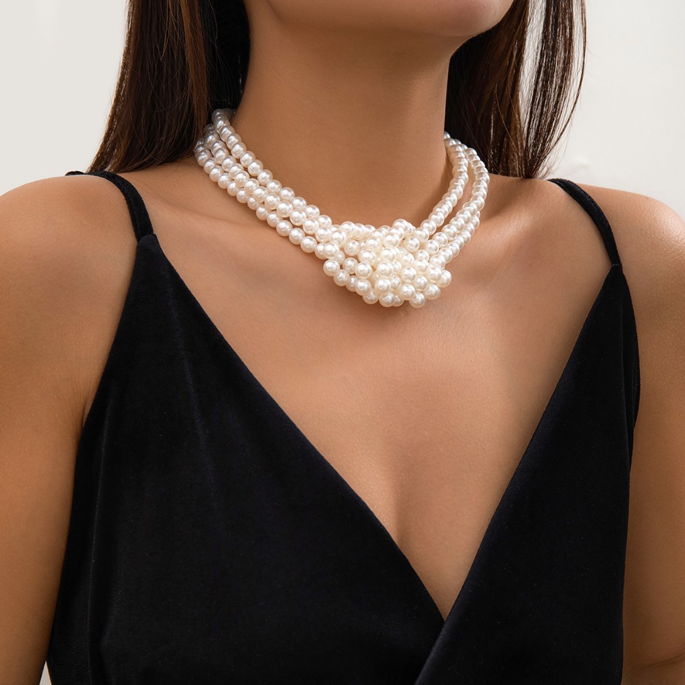 Colar de Pérolas Imitadas Mult - Pearl Choker Necklace Vintage avaliação e preço