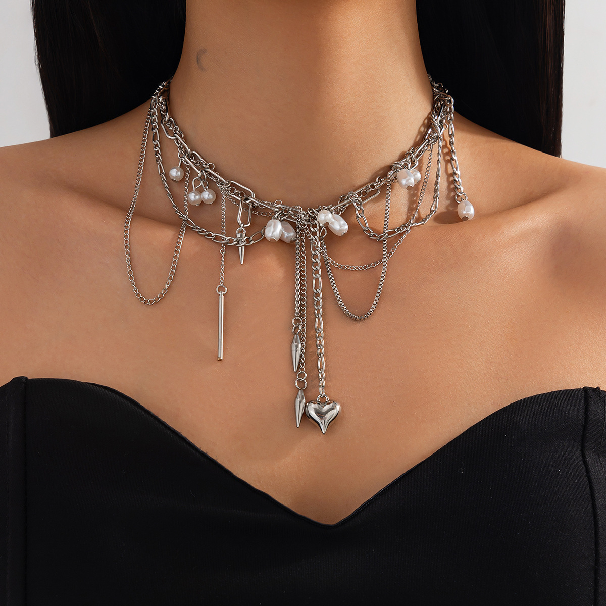 Colares Vintage Irregulares de - Pearl Choker Necklace Vintage avaliação e preço