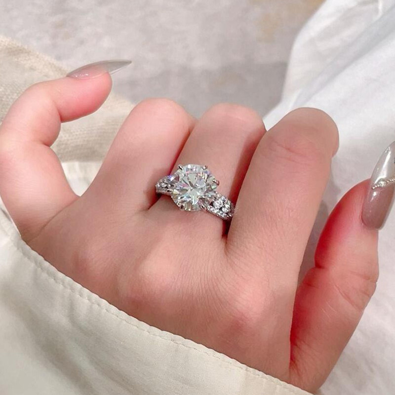 Anel feminino de 4 quilates, c - Moissanite Engagement Ring 1 Carat avaliação e preço
