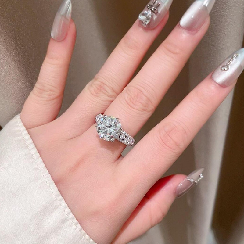 Anel feminino de 4 quilates, c - Moissanite Engagement Ring 1 Carat avaliação e preço