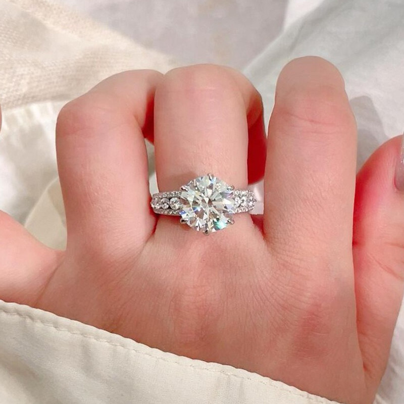 Anel feminino de 4 quilates, c - Moissanite Engagement Ring 1 Carat avaliação e preço