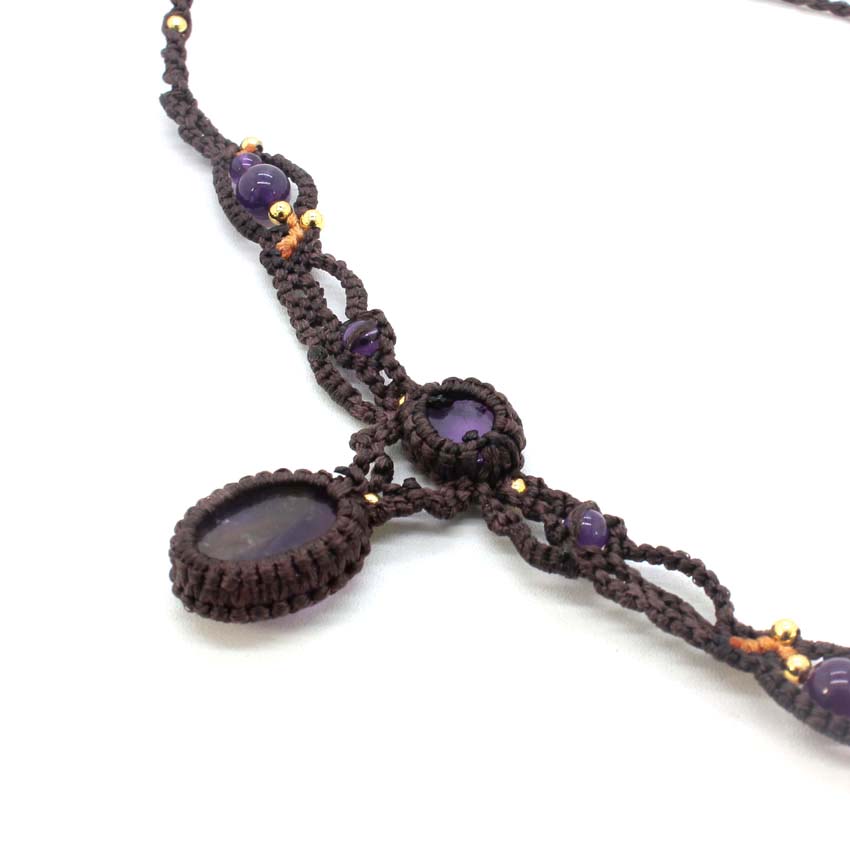 Cristal trançado macrame pedra - Crystal Pendant Necklace Natural Stone avaliação e preço