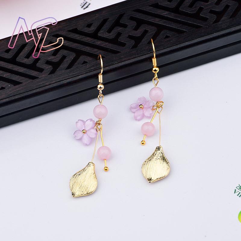Rosa natural jade flor brincos - Earrings avaliação e preço