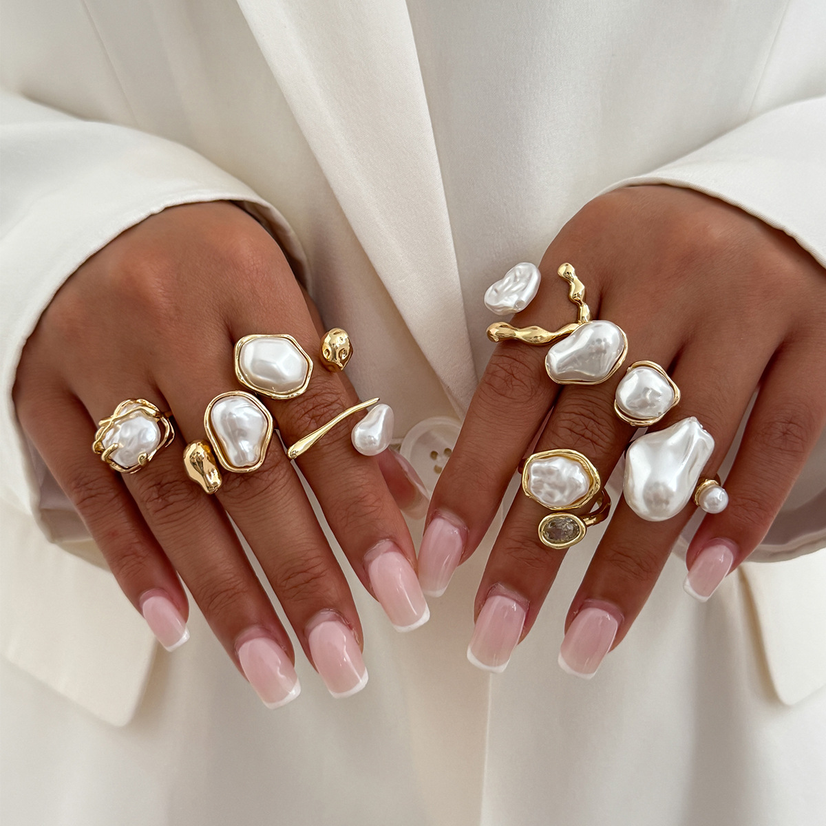 7 Pçs/set Cor Dourada Irregula - Vintage Punk Knuckle Rings Set avaliação e preço