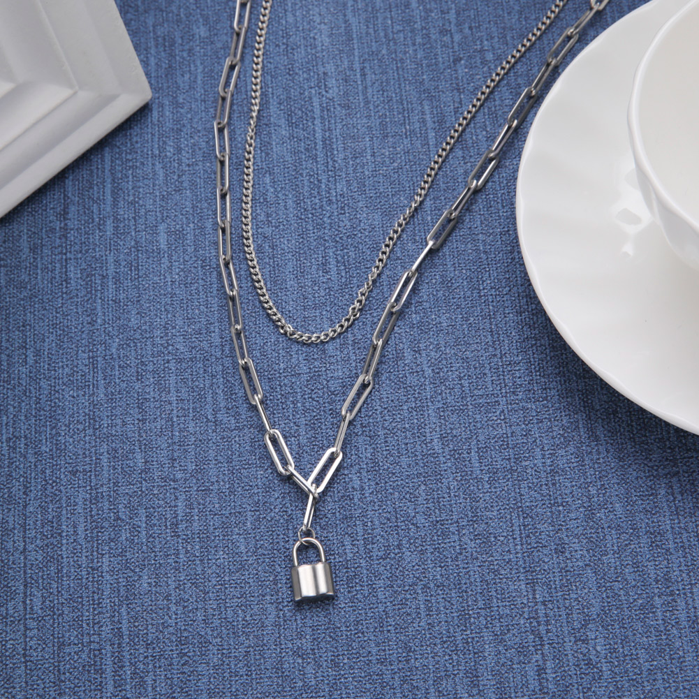 Unift Cadeado Estético Pingent - Layered Pendant Necklace Aesthetic avaliação e preço
