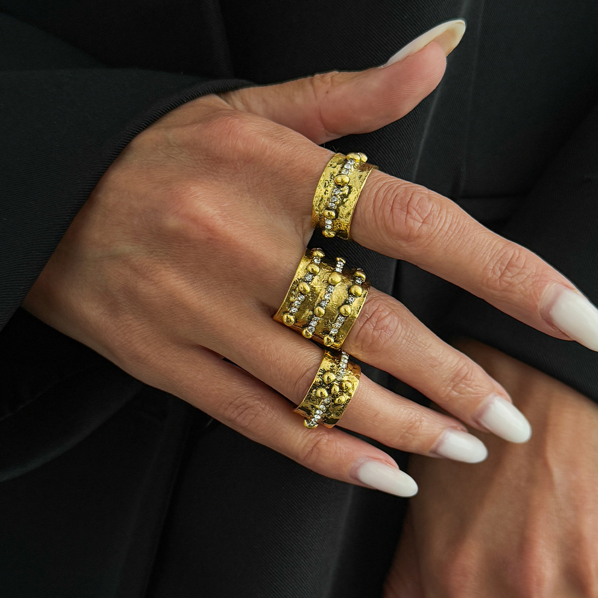 Conjunto de 3 Anéis Abertos Aj - Vintage Punk Knuckle Rings Set avaliação e preço