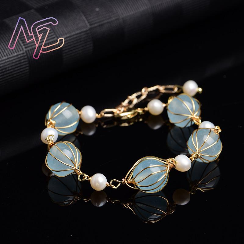 Azul natural jade grânulo brin - Earrings avaliação e preço