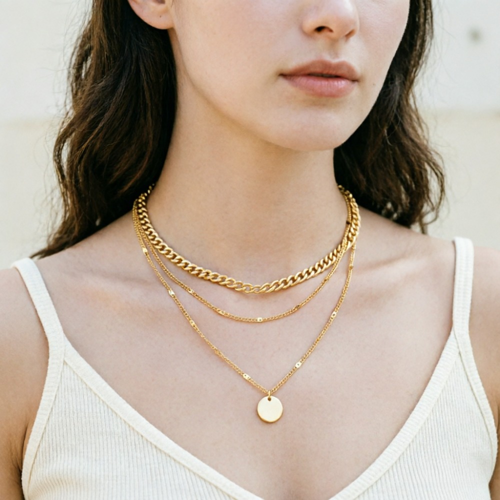 Colares de pingente em camadas - Layered Pendant Necklace Aesthetic avaliação e preço