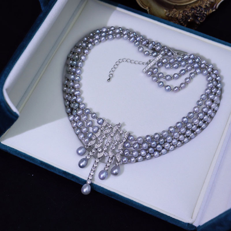 Colar de pérolas de água doce, - Pearl Choker Necklace Vintage avaliação e preço