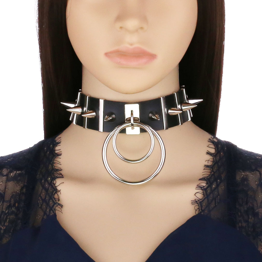 Gargantilha de espinhos grande - Goth Punk Spike Choker avaliação e preço