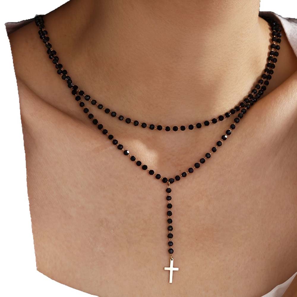 Colar Y Gótico de Camada Dupla - Layered Pendant Necklace Aesthetic avaliação e preço