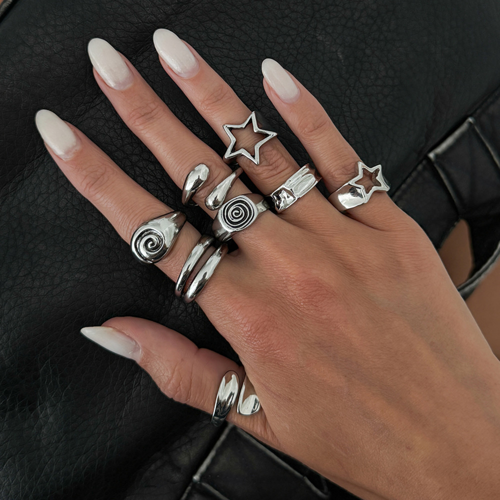 Conjunto de 8 Anéis Góticos co - Vintage Punk Knuckle Rings Set avaliação e preço