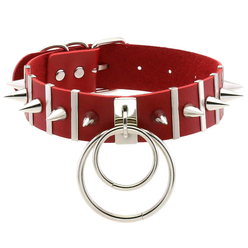 Rosa bondage pico gargantilha  - Goth Punk Spike Choker avaliação e preço