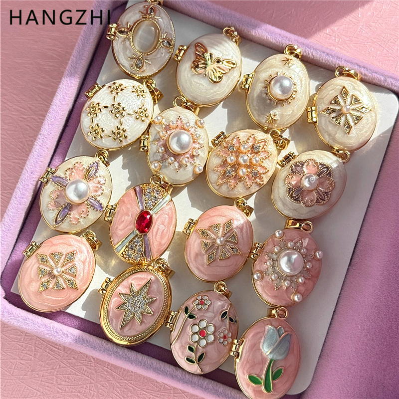 Hangzhi esmalte romântico rosa - Heart Locket Necklace Photo avaliação e preço